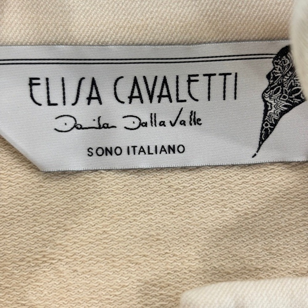 Elisa Cavaletti Embroidered Button Front Couture Jacket Ivory, Size M - Picture 4 of 7